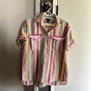 J Crew vacation striped shirt sleeve popover 6